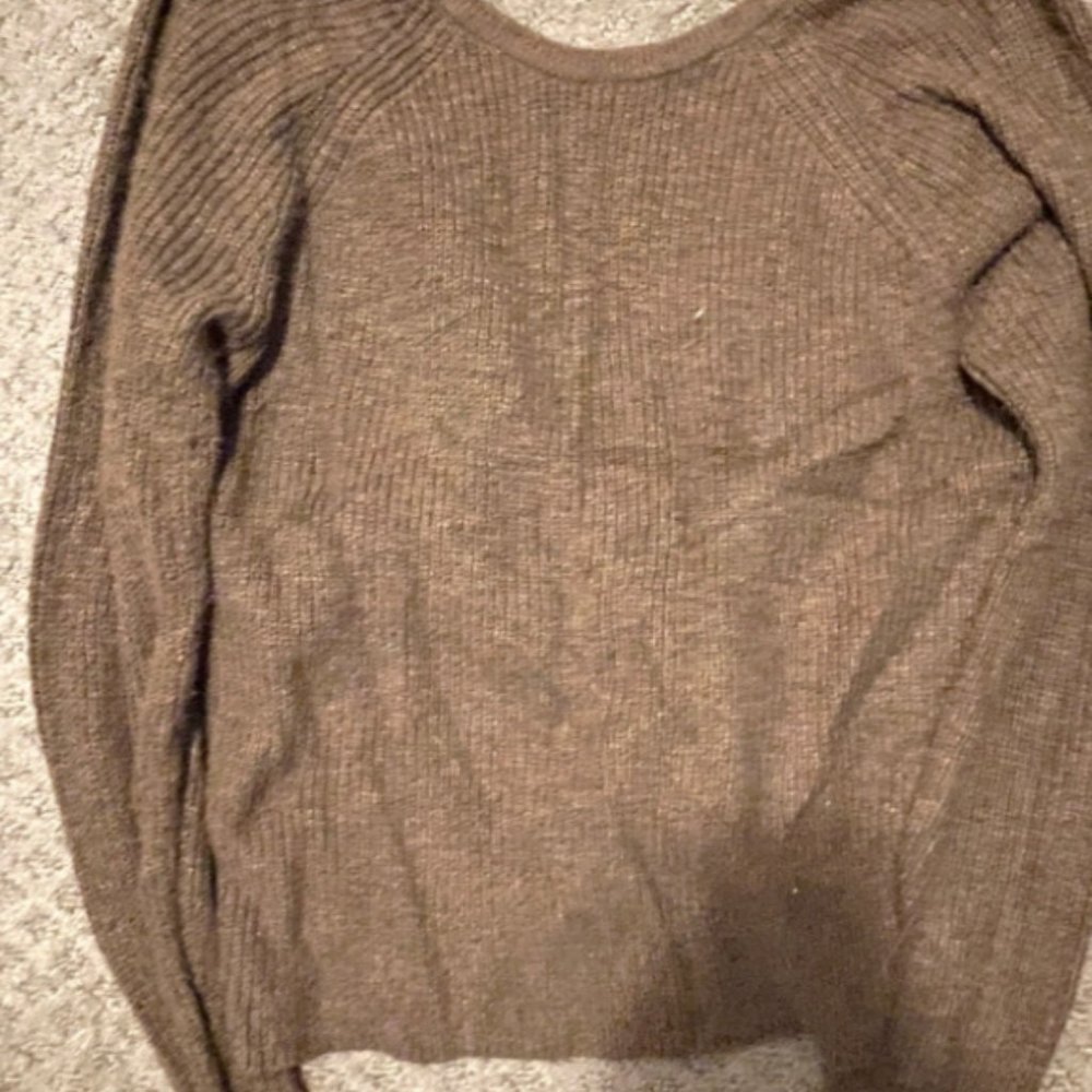 Aerie cross over sweater in olive